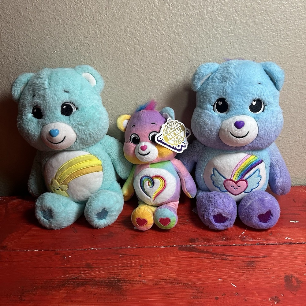 Unlock‎ The Magic Care Bears Friends Plush Stuffed Animals Soft Cuddle Lot Of 3
